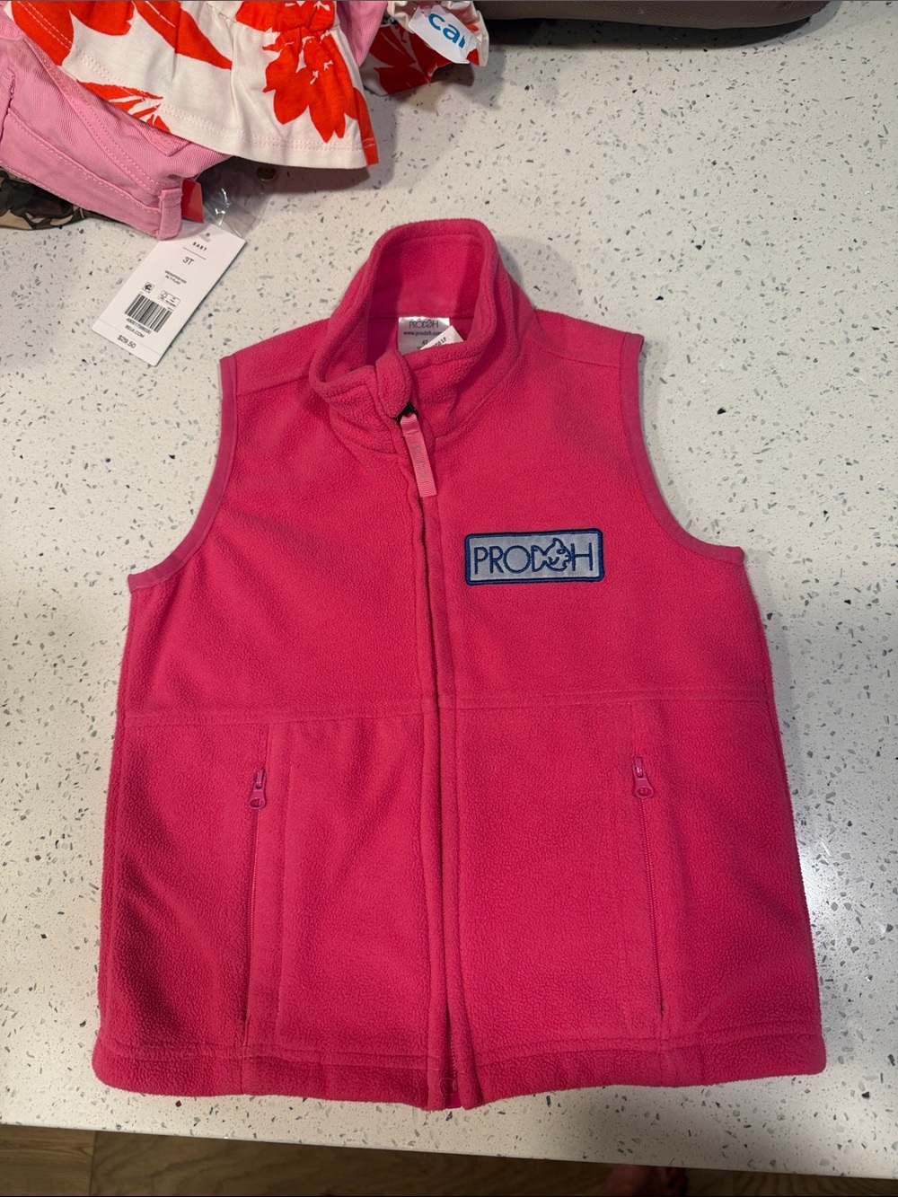 ProH Pink Fleece Vest for Kids - Cozy Sleeveless Jacket
